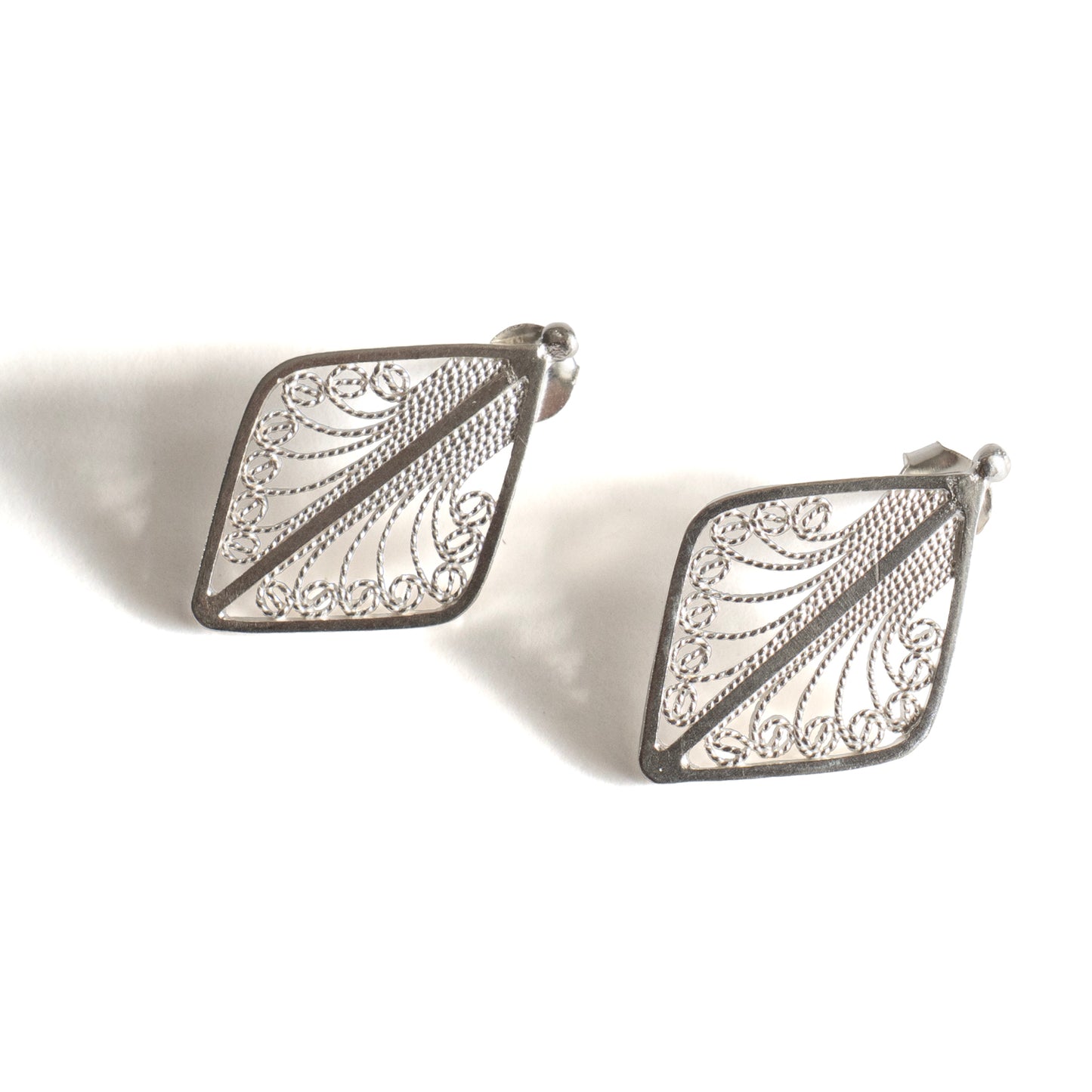 Sterling Diamond Filigree Posts