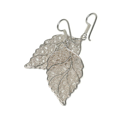 Silver Leaf Filigree Earrings