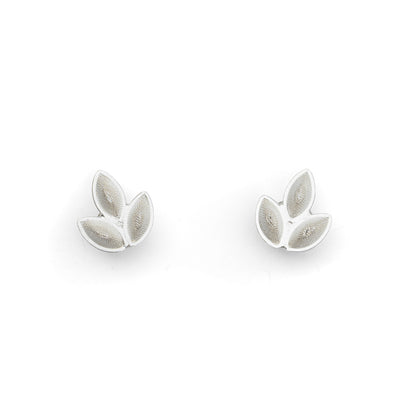 Sterling Silver Sassafras Leaf Earrings