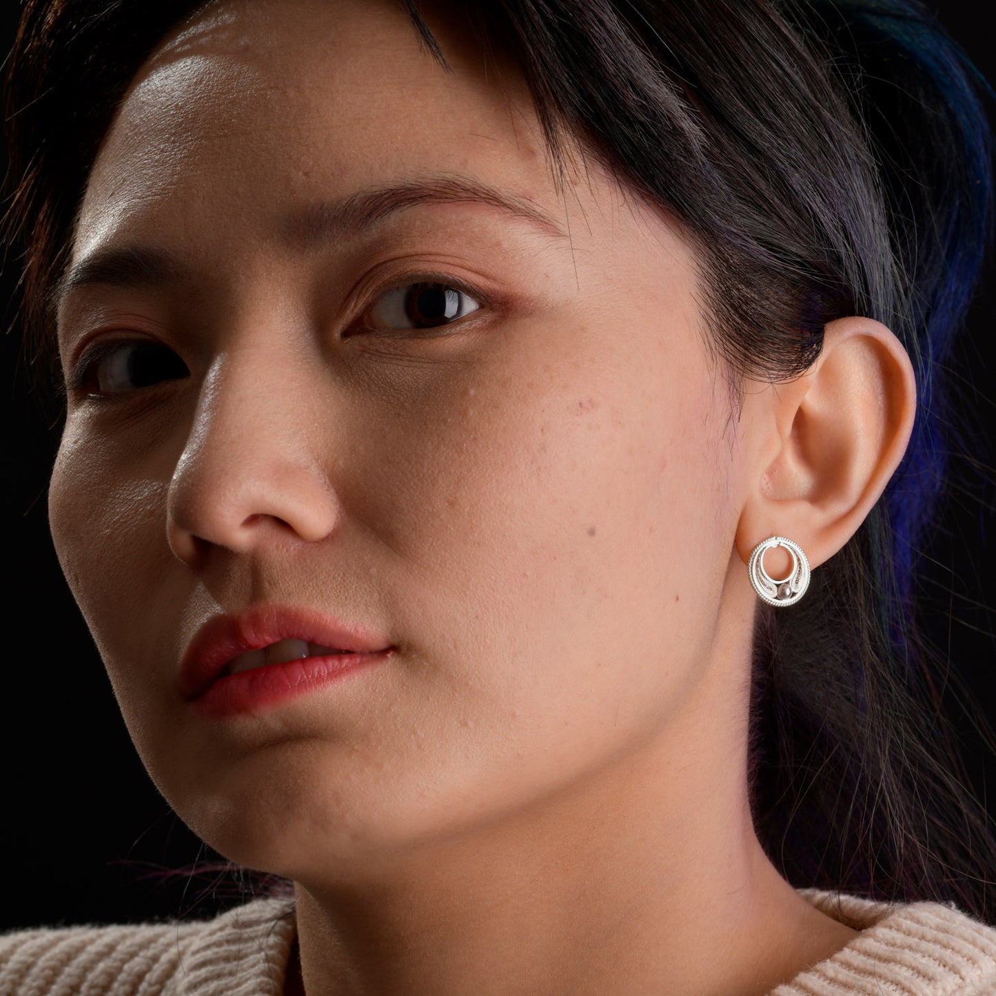 Petite Silver Bead Studs