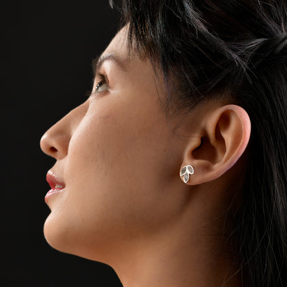 Sterling Silver Sassafras Leaf Earrings