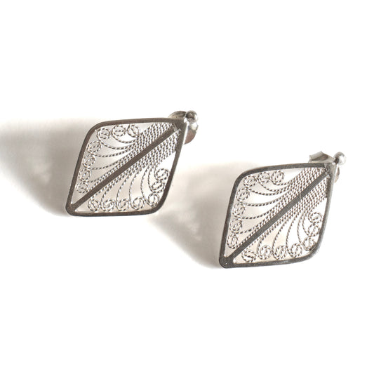 Sterling Diamond Filigree Posts