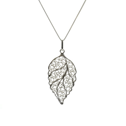 Silver Leaf Filigree Necklace